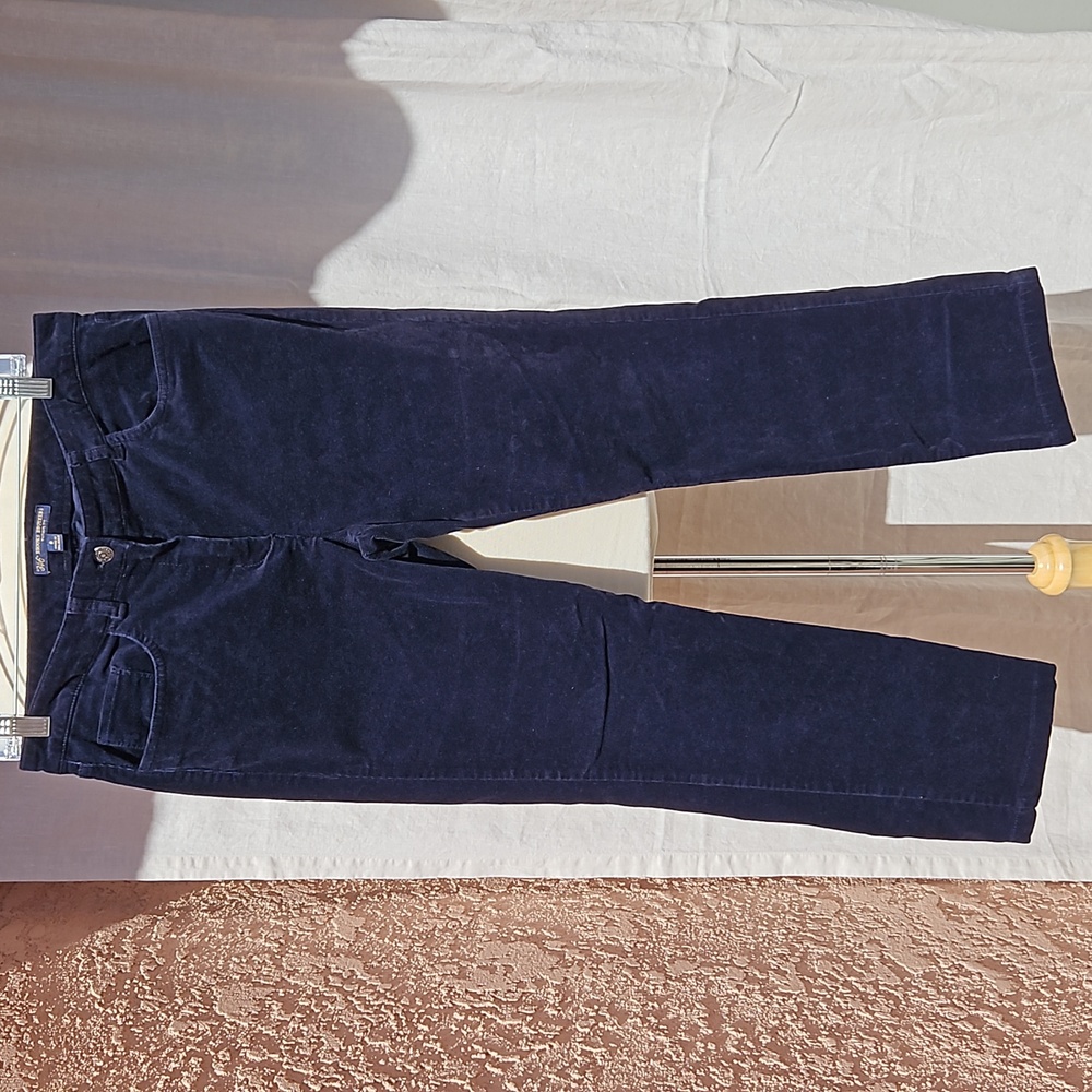 346 Brooks Brothers Natalie Fit Pants Navy Blue Corduroy Mid-Rise Size 8